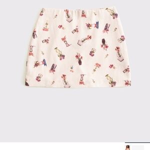 Abercrombie & Fitch White Floral  Scarlett Mini Skirt
